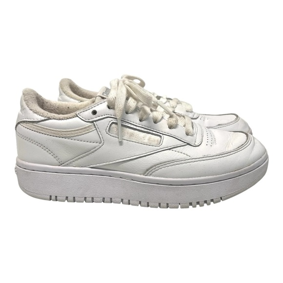 Reebok Women’s Club C White Leather Double Classic Platform Tennis Shoes 7.5 - Picture 5 of 15